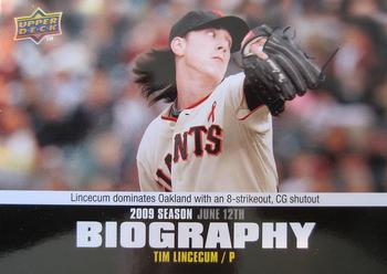2010 Upper Deck - Season Biography #SB-81 Tim Lincecum Front