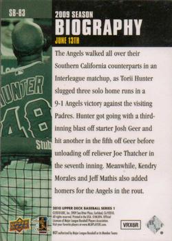 2010 Upper Deck - Season Biography #SB-83 Torii Hunter Back