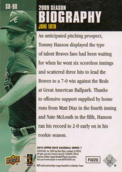 2010 Upper Deck - Season Biography #SB-90 Tommy Hanson Back