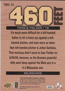 2010 Upper Deck - Tape Measure Shots #TMS-15 Prince Fielder Back