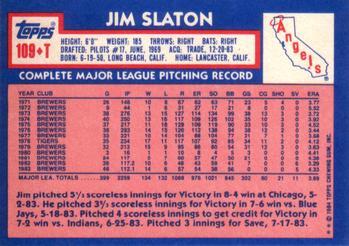 1984 Topps Traded #109T Jim Slaton Back