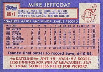 1984 Topps Traded #56T Mike Jeffcoat Back