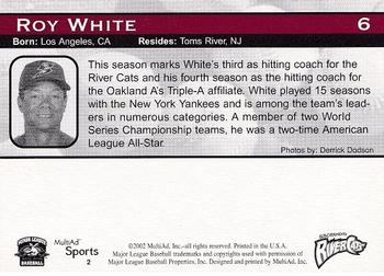 2002 MultiAd Sacramento River Cats #2 Roy White Back
