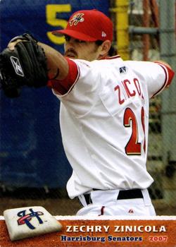 2007 Grandstand Harrisburg Senators #25 Zechry Zinicola Front