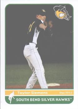 2012 Grandstand South Bend Silver Hawks #23 Taylor Siemens Front