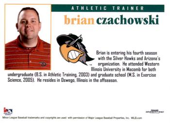 2011 Grandstand South Bend Silver Hawks #NNO Brian Czachowski Back