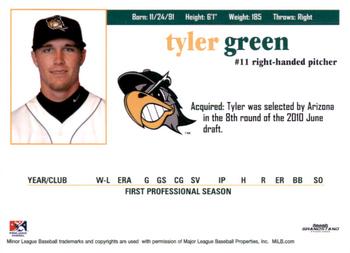 2011 Grandstand South Bend Silver Hawks #NNO Tyler Green Back