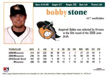 2011 Grandstand South Bend Silver Hawks #NNO Bobby Stone Back