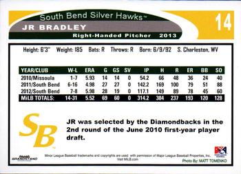 2013 Grandstand South Bend Silver Hawks #NNO J.R. Bradley Back