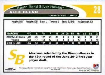 2013 Grandstand South Bend Silver Hawks #NNO Alex Glenn Back
