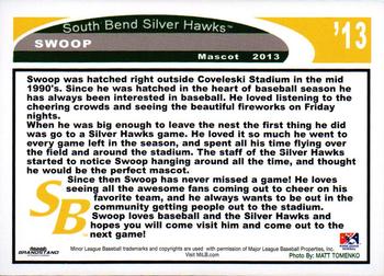 2013 Grandstand South Bend Silver Hawks #NNO Swoop Back