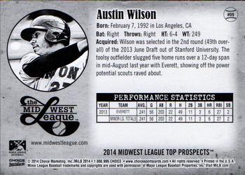 2014 Choice Midwest League Top Prospects #09 Austin Wilson Back