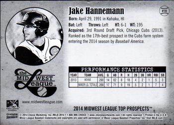 2014 Choice Midwest League Top Prospects #18 Jake Hannemann Back