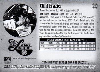 2014 Choice Midwest League Top Prospects #19 Clint Frazier Back