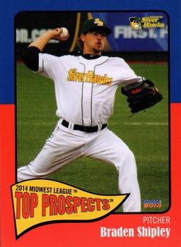 2014 Choice Midwest League Top Prospects #28 Braden Shipley Front