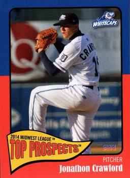 2014 Choice Midwest League Top Prospects #30 Jonathon Crawford Front