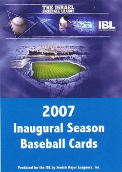 2007 Israel Baseball League Inaugural Season #NNO Cover Card Front