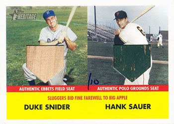 2007 Topps Heritage - Flashbacks Seat Relics Dual #SS Duke Snider / Hank Sauer Front