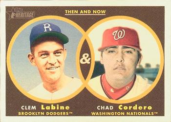 2006 Topps Heritage - Then and Now #TN10 Clem Labine / Chad Cordero Front