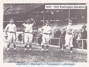1975 TCMA 1924-25 Washington Senators #NNO Tom Zachary / Firpo Marberry / Alex Ferguson / Walter Johnson Front