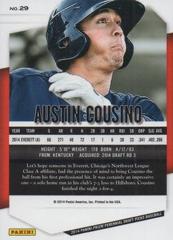 2014 Panini Prizm Perennial Draft Picks #29 Austin Cousino Back