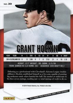 2014 Panini Prizm Perennial Draft Picks #39 Grant Hockin Back
