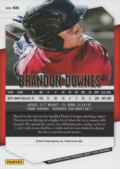 2014 Panini Prizm Perennial Draft Picks #66 Brandon Downes Back