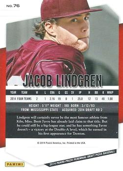 2014 Panini Prizm Perennial Draft Picks #76 Jacob Lindgren Back