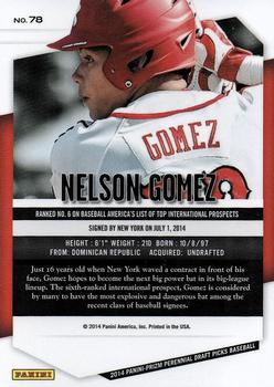 2014 Panini Prizm Perennial Draft Picks #78 Nelson Gomez Back