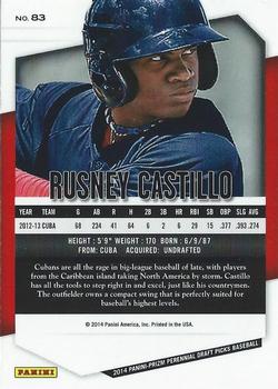 2014 Panini Prizm Perennial Draft Picks #83 Rusney Castillo Back