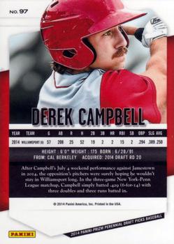 2014 Panini Prizm Perennial Draft Picks #97 Derek Campbell Back