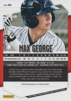 2014 Panini Prizm Perennial Draft Picks #99 Max George Back