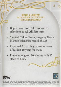 2015 Topps Tribute #2 Rod Carew Back