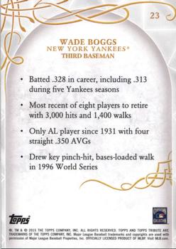 2015 Topps Tribute #23 Wade Boggs Back