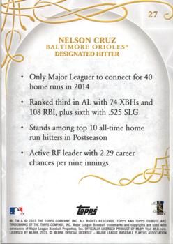 2015 Topps Tribute #27 Nelson Cruz Back