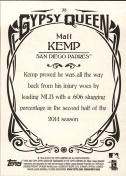 2015 Topps Gypsy Queen #38 Matt Kemp Back