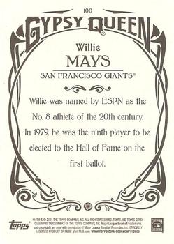 2015 Topps Gypsy Queen #100 Willie Mays Back