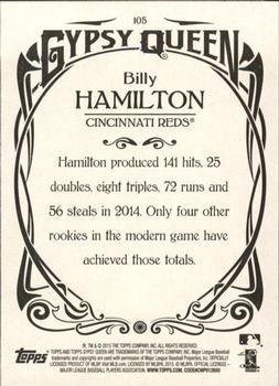 2015 Topps Gypsy Queen #105 Billy Hamilton Back