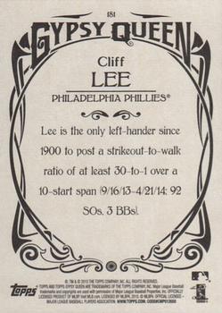 2015 Topps Gypsy Queen #181 Cliff Lee Back