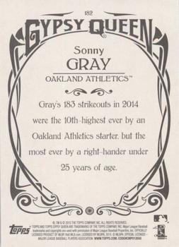 2015 Topps Gypsy Queen #182 Sonny Gray Back