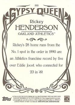 2015 Topps Gypsy Queen #190 Rickey Henderson Back