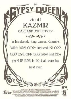 2015 Topps Gypsy Queen #216 Scott Kazmir Back