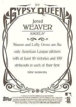 2015 Topps Gypsy Queen #279 Jered Weaver Back