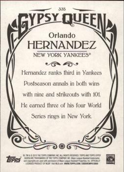 2015 Topps Gypsy Queen #335 Orlando Hernandez Back