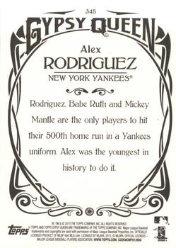 2015 Topps Gypsy Queen #345 Alex Rodriguez Back