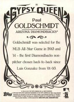 2015 Topps Gypsy Queen #16 Paul Goldschmidt Back