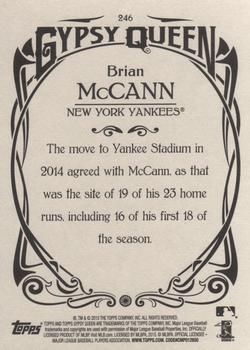 2015 Topps Gypsy Queen #246 Brian McCann Back