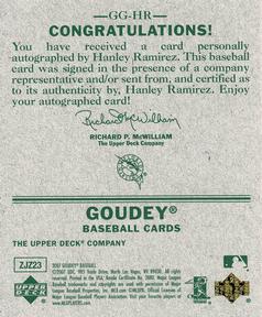2007 Upper Deck Goudey - Goudey Graphs #GG-HR Hanley Ramirez Back