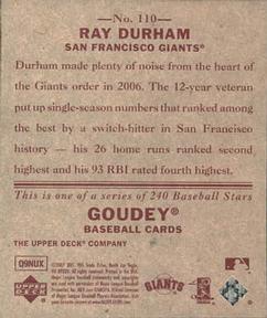2007 Upper Deck Goudey - Red Backs #110 Ray Durham Back