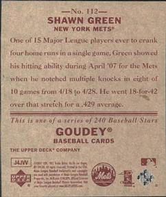2007 Upper Deck Goudey - Red Backs #112 Shawn Green Back
